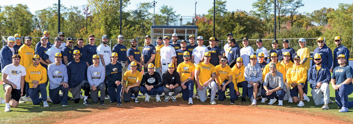 Baseball alumni reunite on the diamond for another great event at the 2022 Golden Eagles Spirit Fest.
