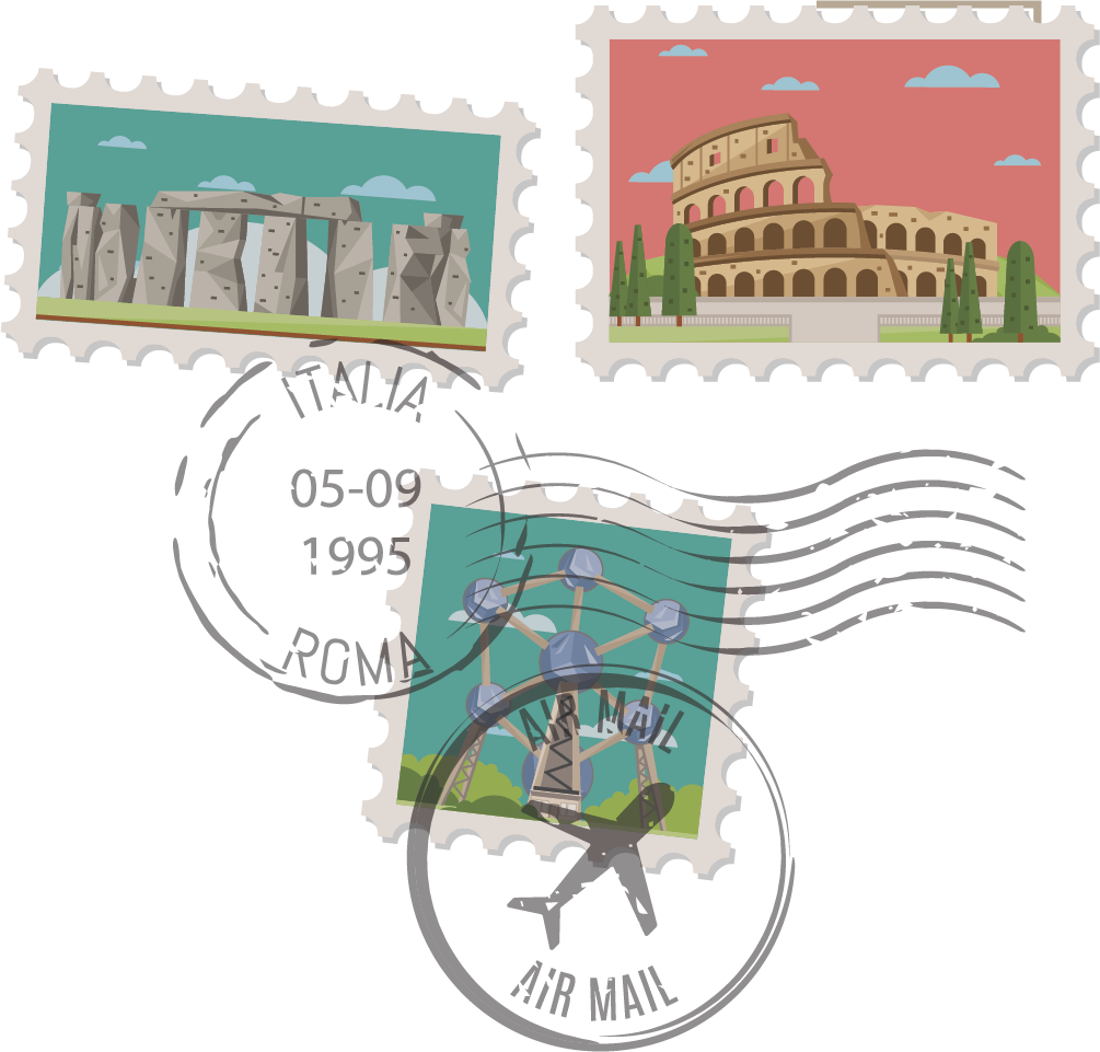 Stamps from various locations