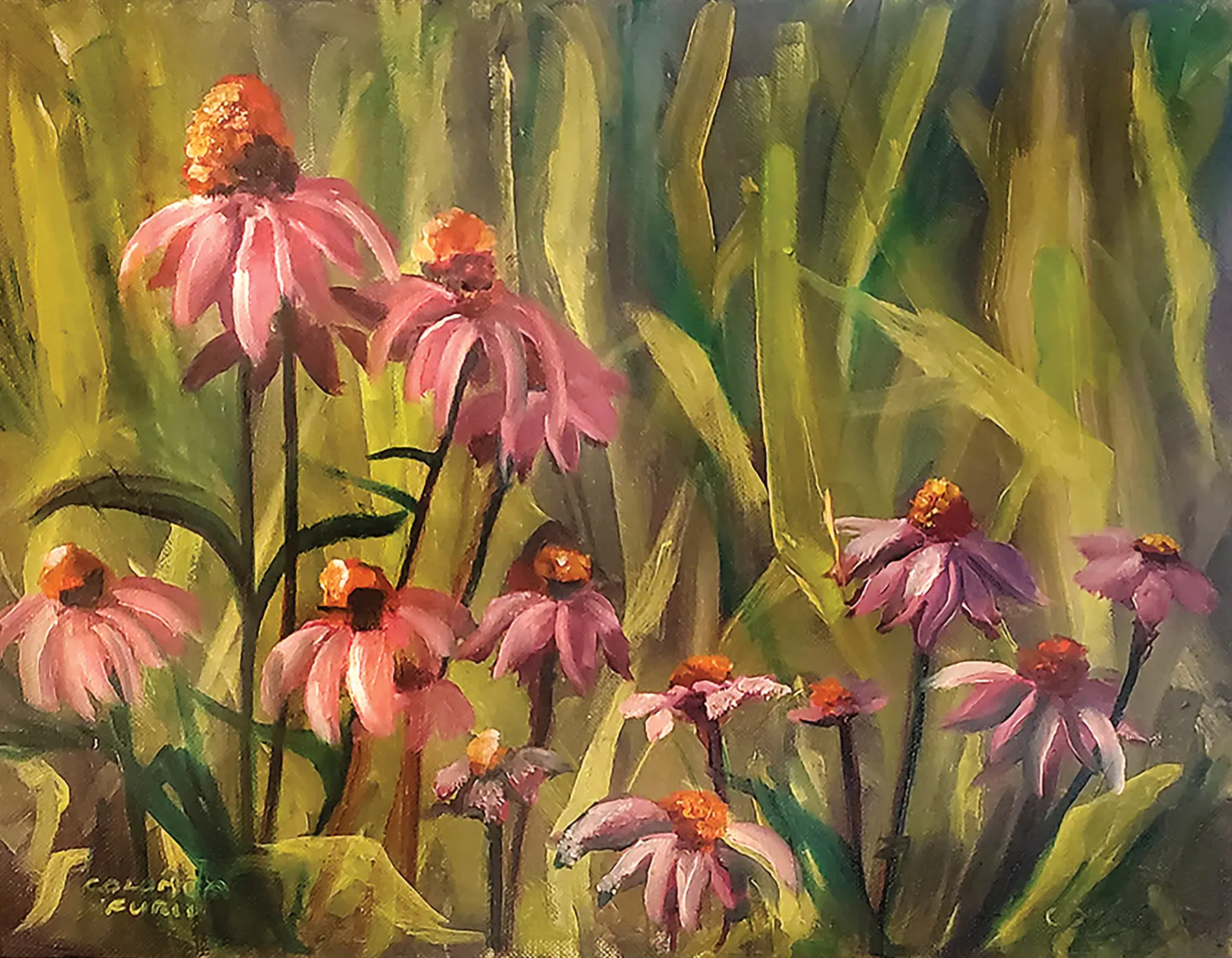 "Cornflowers" painting by Colomba Furio-Spigner