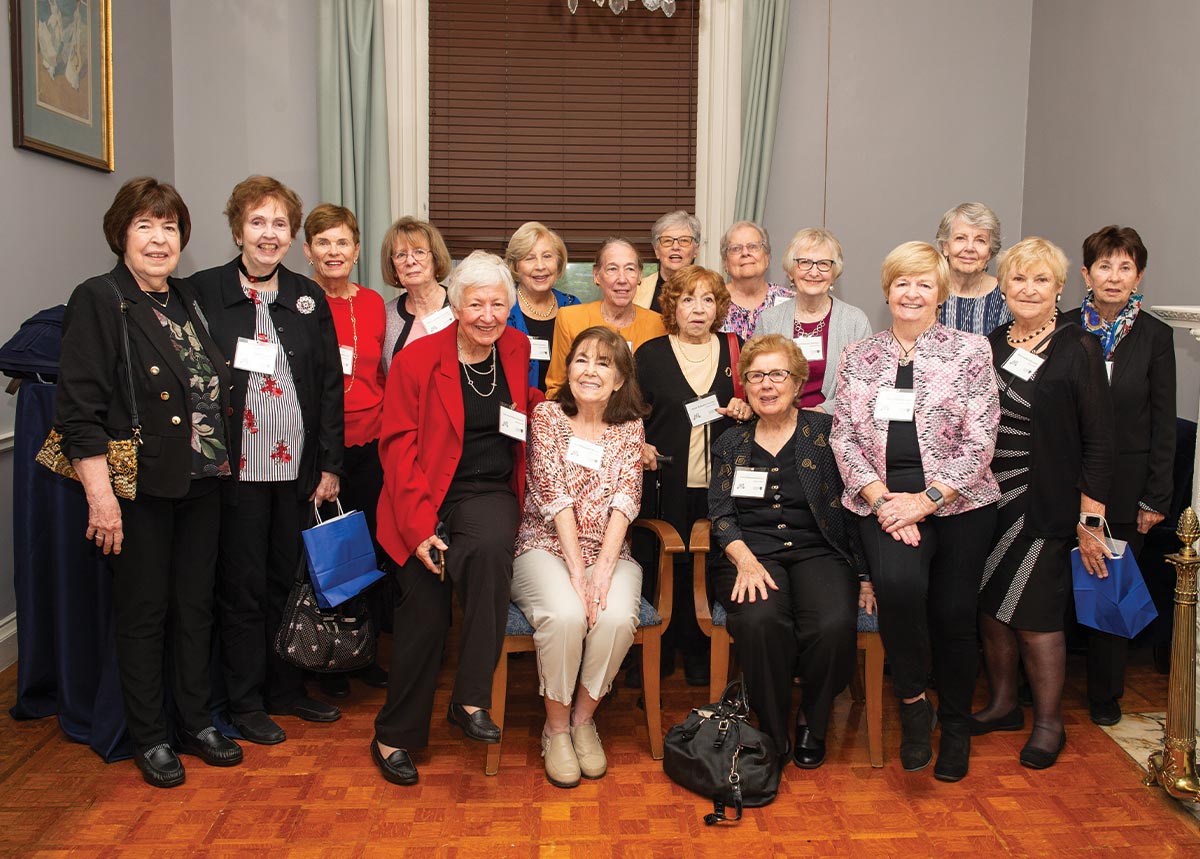 St. Joseph's alumni of the Class of 1963 gathered and smiling