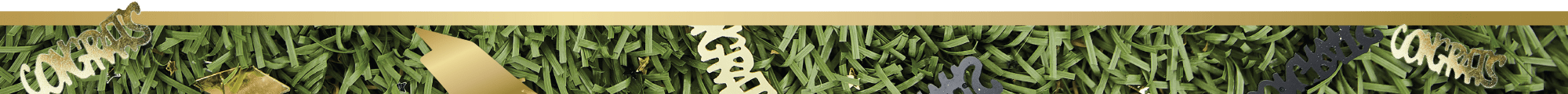 grass with Congrats confetti scattered all over